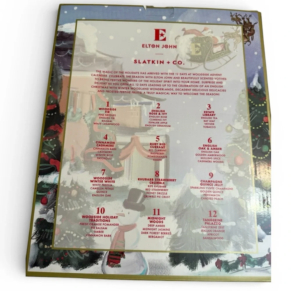 ELTON JOHN x SLATKIN + Co. 12 PIECE HOLIDAY ADVENT CALENDAR BY NEW